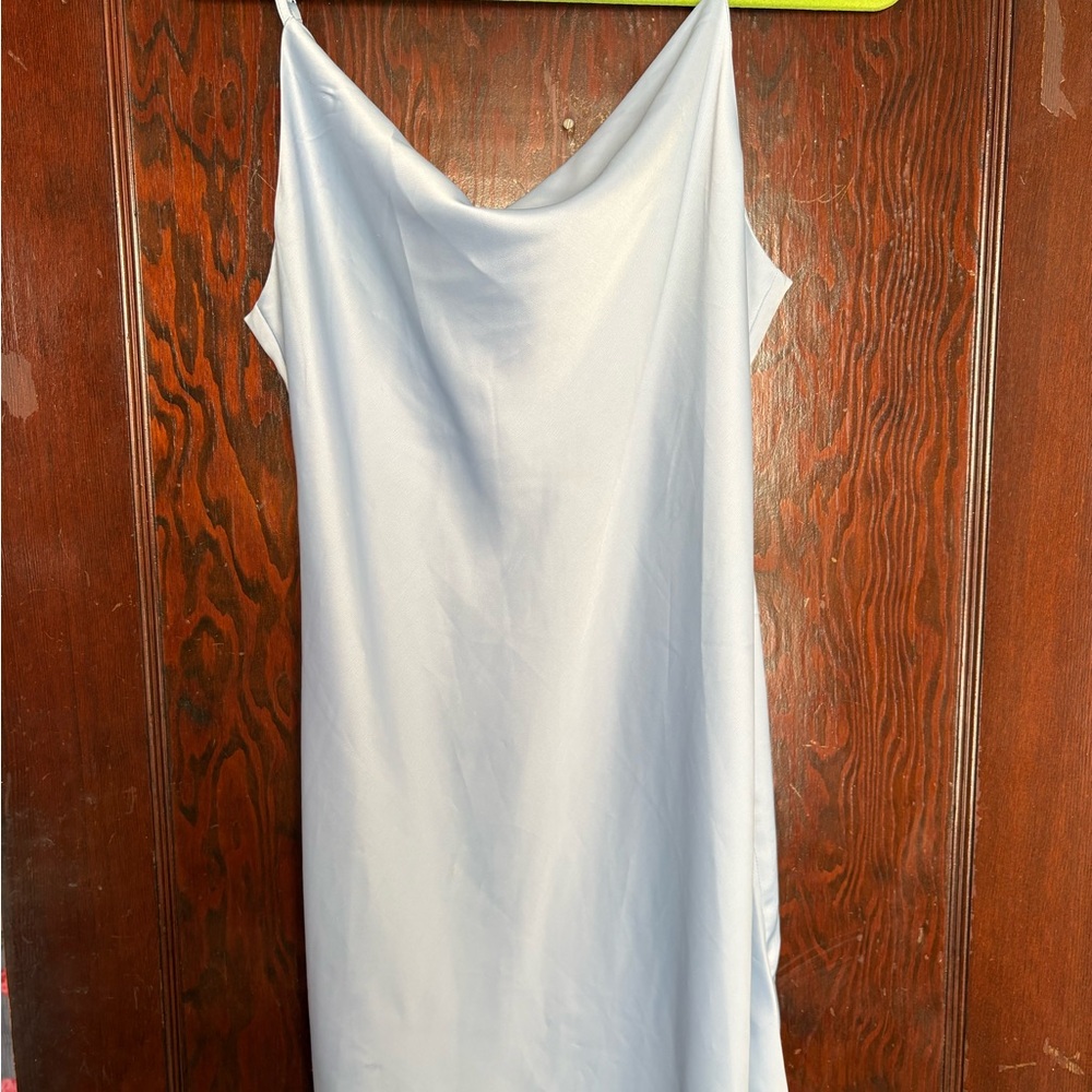 Urban Outfitters Pale Blue Satin Camisole Dress